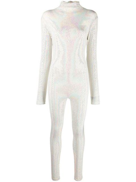 glitter-effect long-sleeved jumpsuit by ATU BODY COUTURE