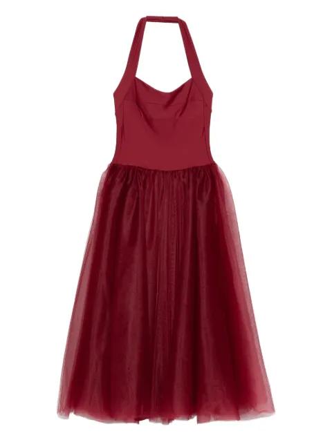 halterneck tulle-skirt midi dress by ATU BODY COUTURE