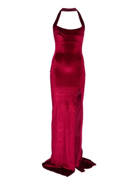 halterneck velvet maxi dress by ATU BODY COUTURE