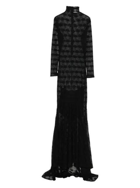 long-sleeve mesh maxi dress by ATU BODY COUTURE