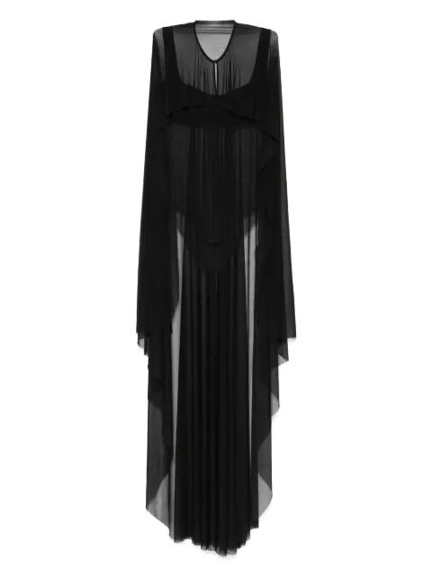 mesh bodysuit and cape set by ATU BODY COUTURE