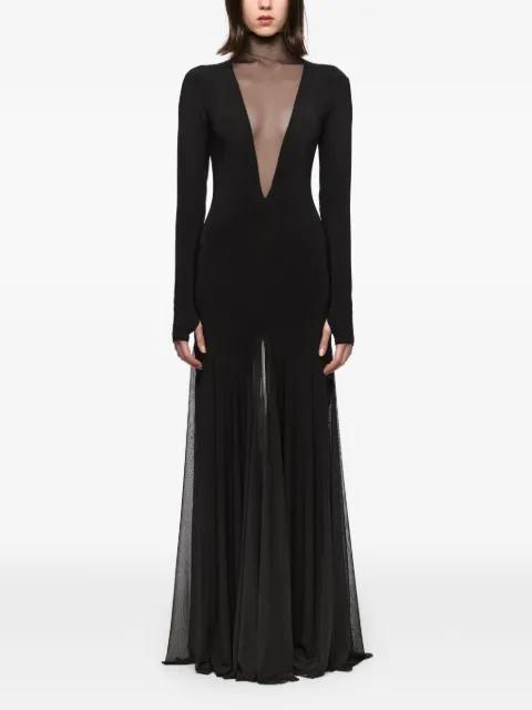 mesh-panelled maxi dress by ATU BODY COUTURE