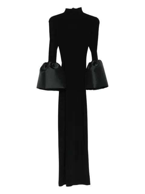 mock-neck bell-sleeve midi dress by ATU BODY COUTURE