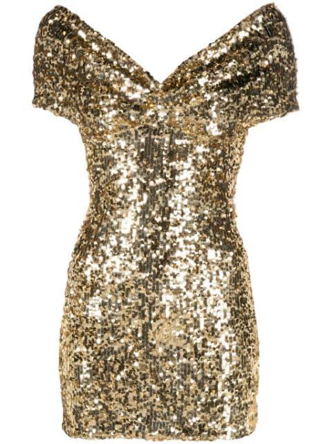 off-shoulder sequinned minidress by ATU BODY COUTURE