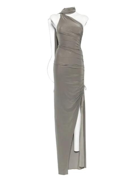 one-shoulder side-split midi dress by ATU BODY COUTURE