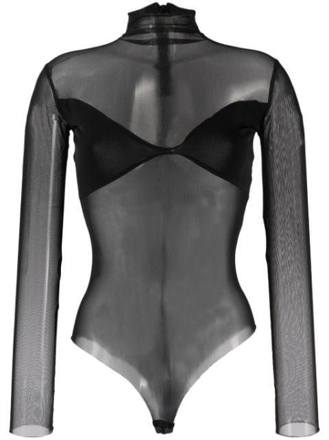 panelled mesh bodysuit by ATU BODY COUTURE