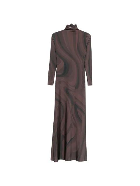 roll neck print maxi dress by ATU BODY COUTURE