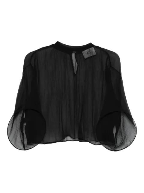 ruffled silk blouse by ATU BODY COUTURE
