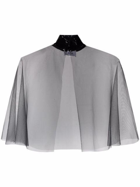 sequin-embellished sheer top by ATU BODY COUTURE