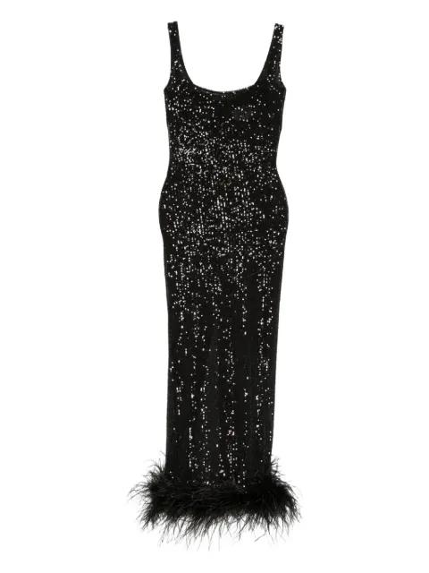 sequin feather dress by ATU BODY COUTURE