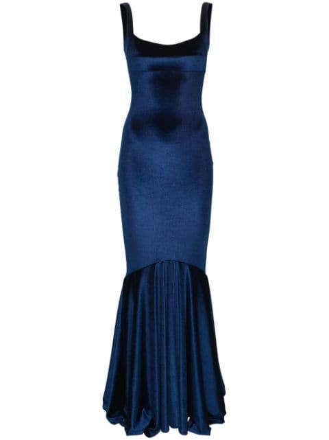 sleeveless velvet mermaid gown by ATU BODY COUTURE