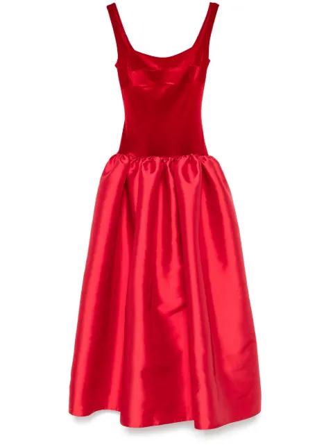 velvet-panel maxi gown by ATU BODY COUTURE
