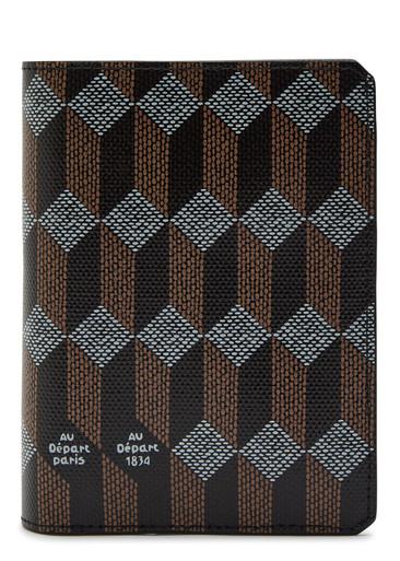 Logo leather passport case by AU DEPART