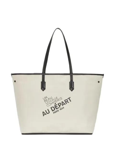 No. 55 geometric-print tote bag by AU DEPART
