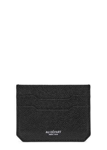 Patterned leather card holder by AU DEPART