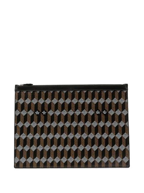 geometric-print clutch by AU DEPART