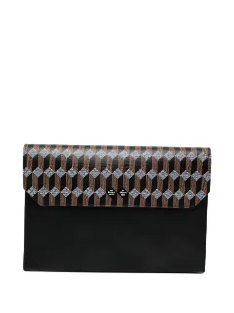 geometric-print clutch bag by AU DEPART