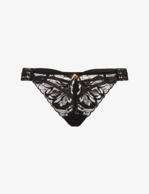 After Hours Floral-Embroidered Lace Briefs by AUBADE