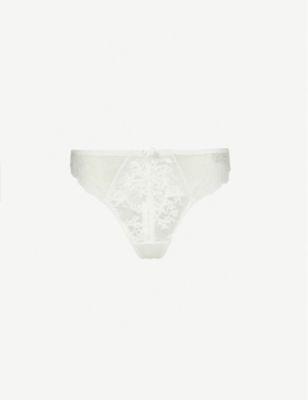 Danse Des Sens low-rise strech-lace embroidered thong by AUBADE