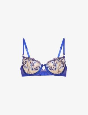 Idylle à Giverny floral-embroidered half-cup stretch-woven bra by AUBADE