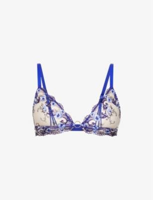 Idylle à Giverny floral-embroidered stretch-woven bra by AUBADE