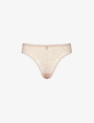 Rosessence mid-rise stretch-lace tanga briefs by AUBADE