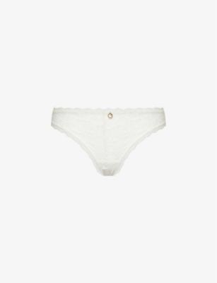 Rosessence mid-rise stretch-lace tanga briefs by AUBADE
