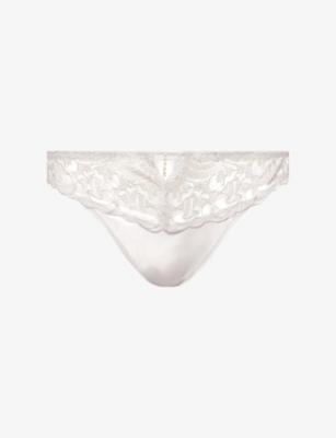 Satin Memories Satin and Lace Tanga Briefs by AUBADE