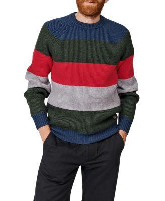 Pitt Block Stripe Crew Neck Sweater by AUBIN