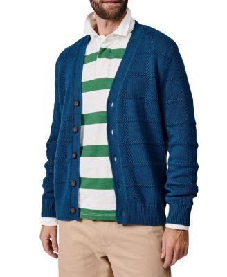 Rainham V-Neck Checked Cardigan by AUBIN