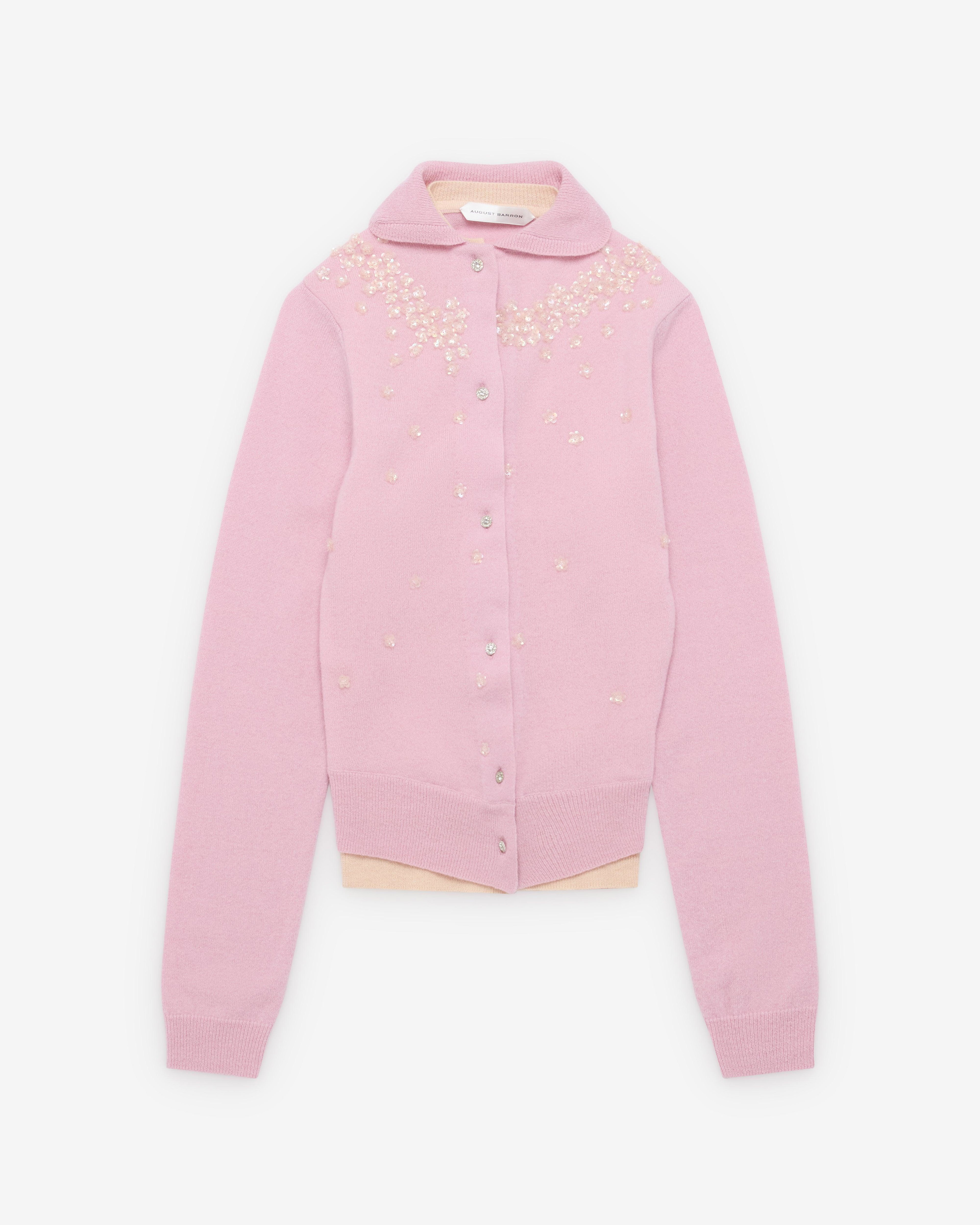 August Barron - Women's Double Embroidered Cardigan - (Pink/Peach) by AUGUST BARRON
