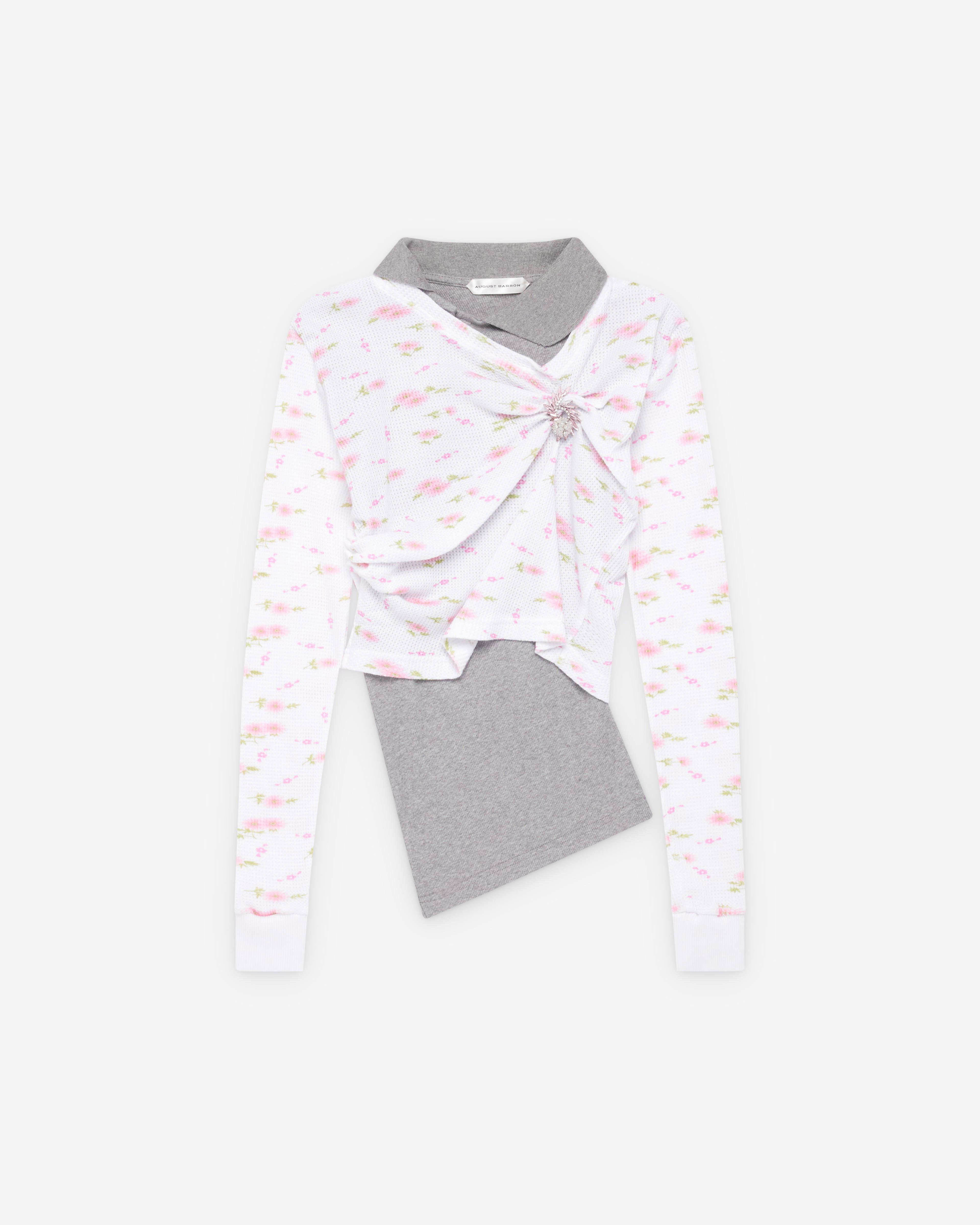 August Barron - Women's Pulled Polo - (White/Floral) by AUGUST BARRON