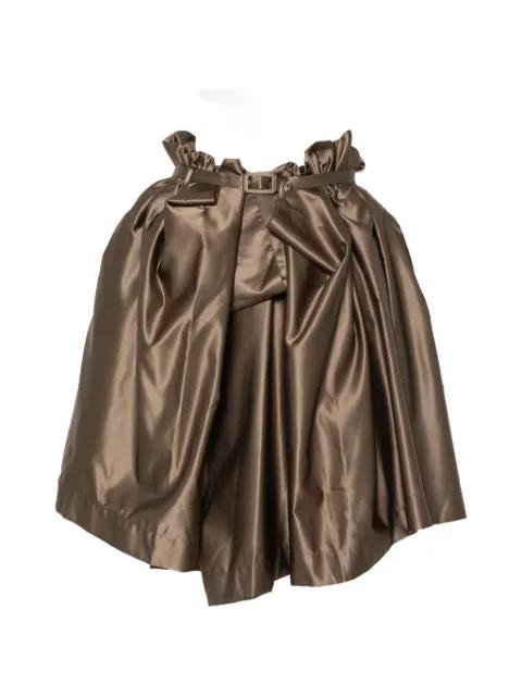 belted paperbag-waist mini skirt by AUGUST BARRON