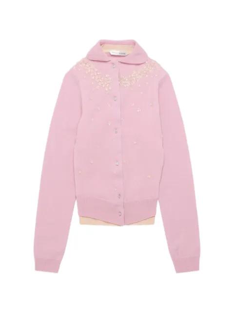 sequin-embellished layered cardigan by AUGUST BARRON