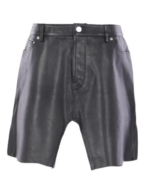side-pockets leather shorts by AUGUST BARRON