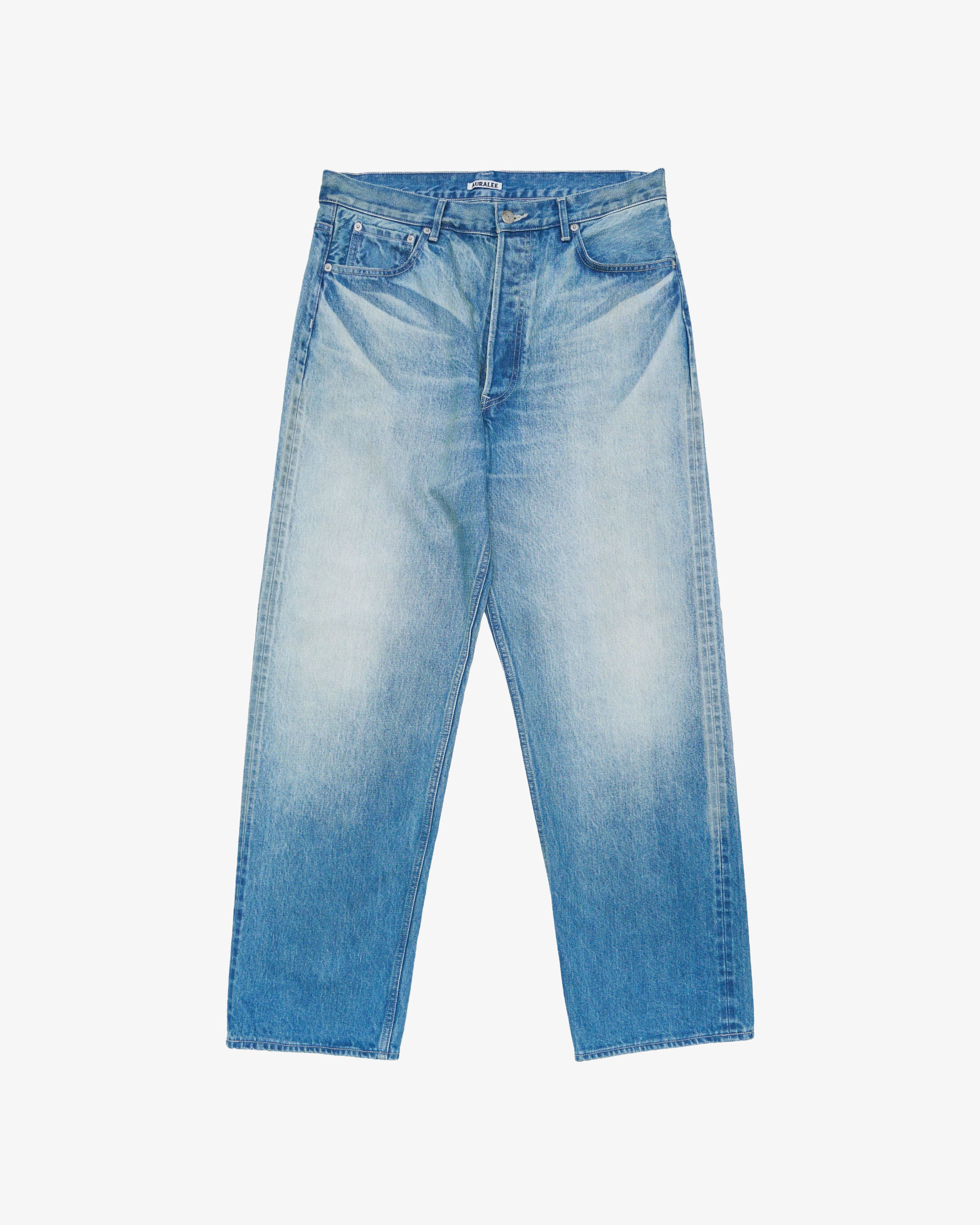 AURALEE - Men's Selvedge Faded Heavy Denim Wide Pants - (Denim) by AURALEE
