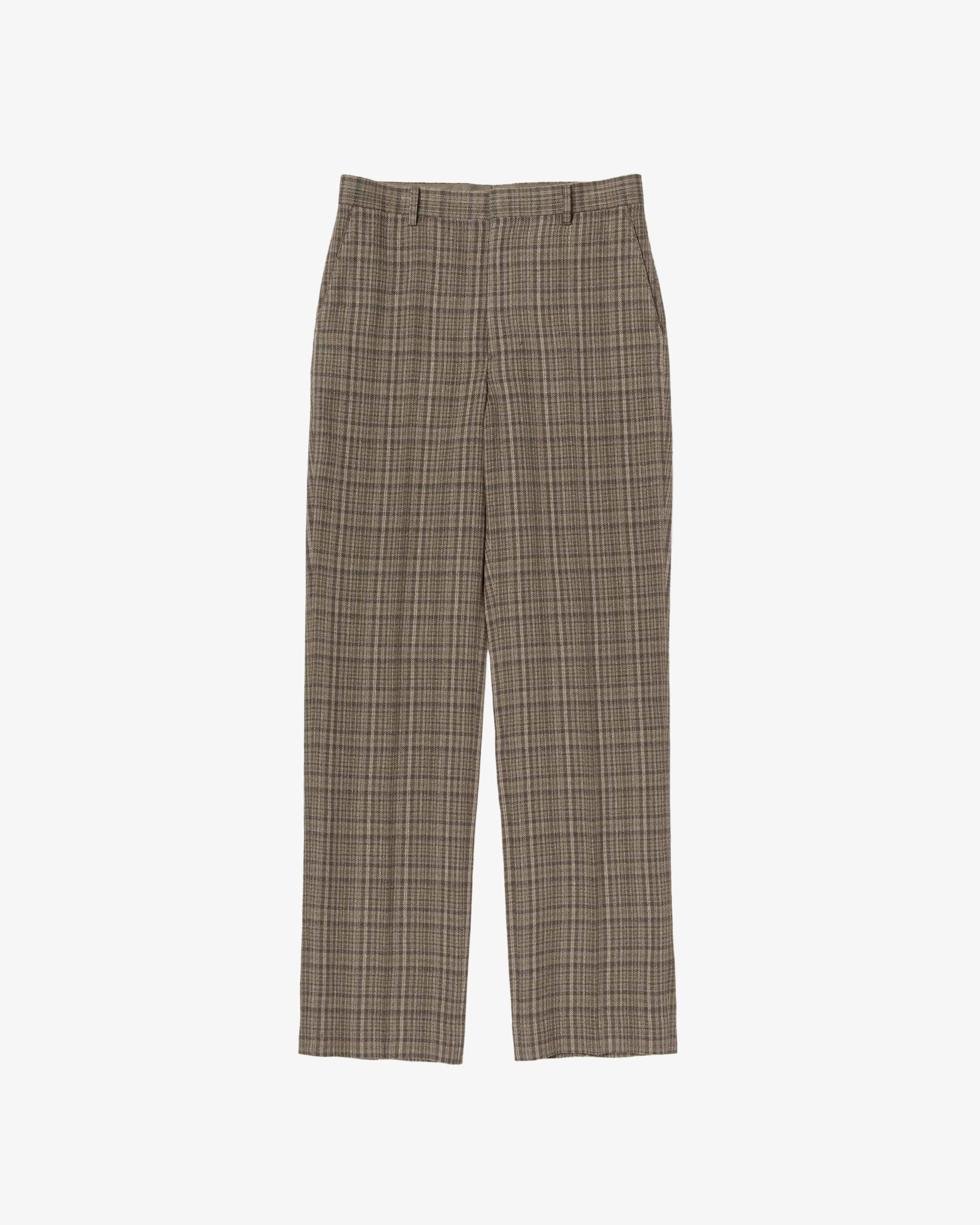 AURALEE - Men's Silk Linen Nep Check Slacks - (Checks) by AURALEE