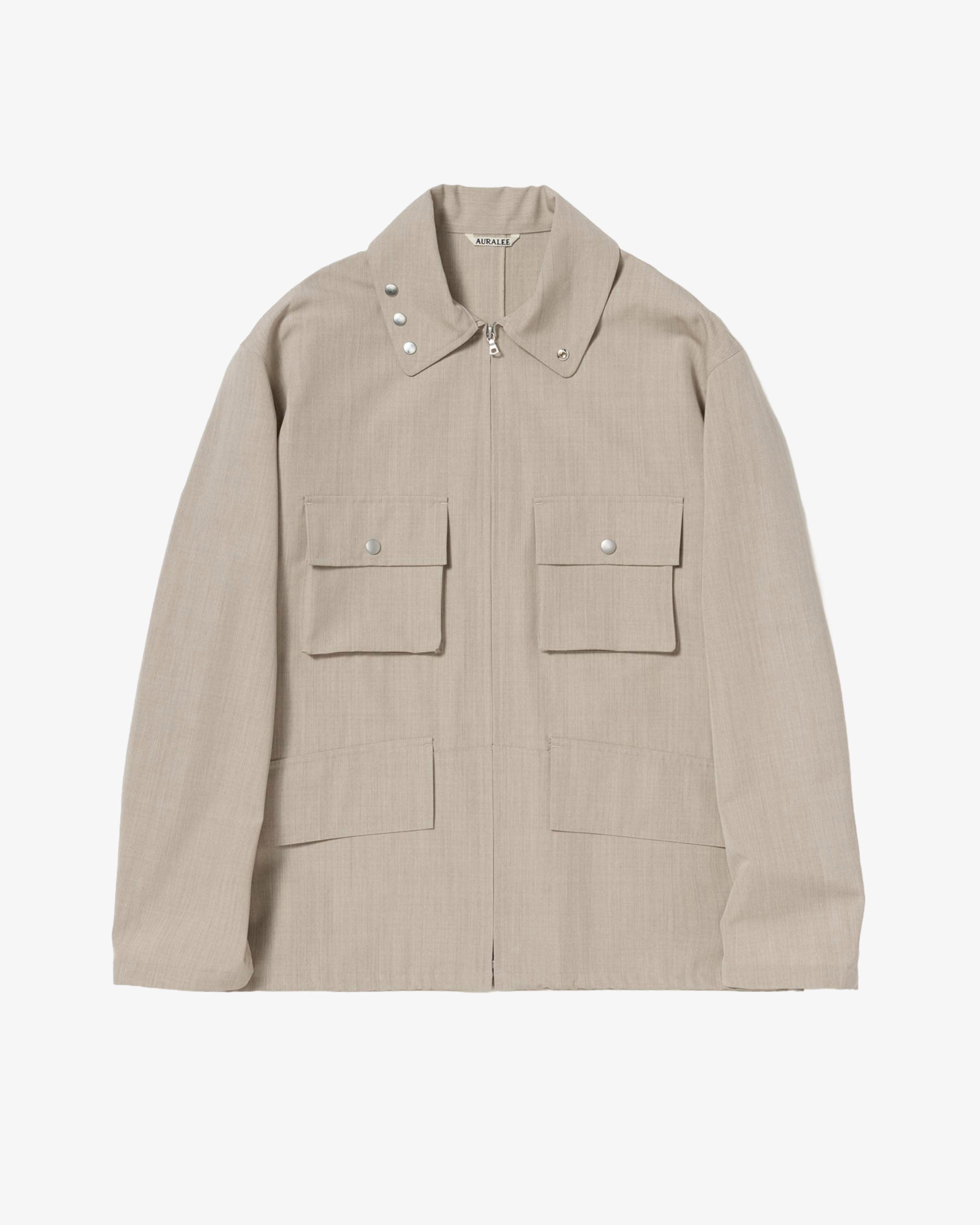 AURALEE - Men's Wool Max Canvas Blouson - (Beige) by AURALEE