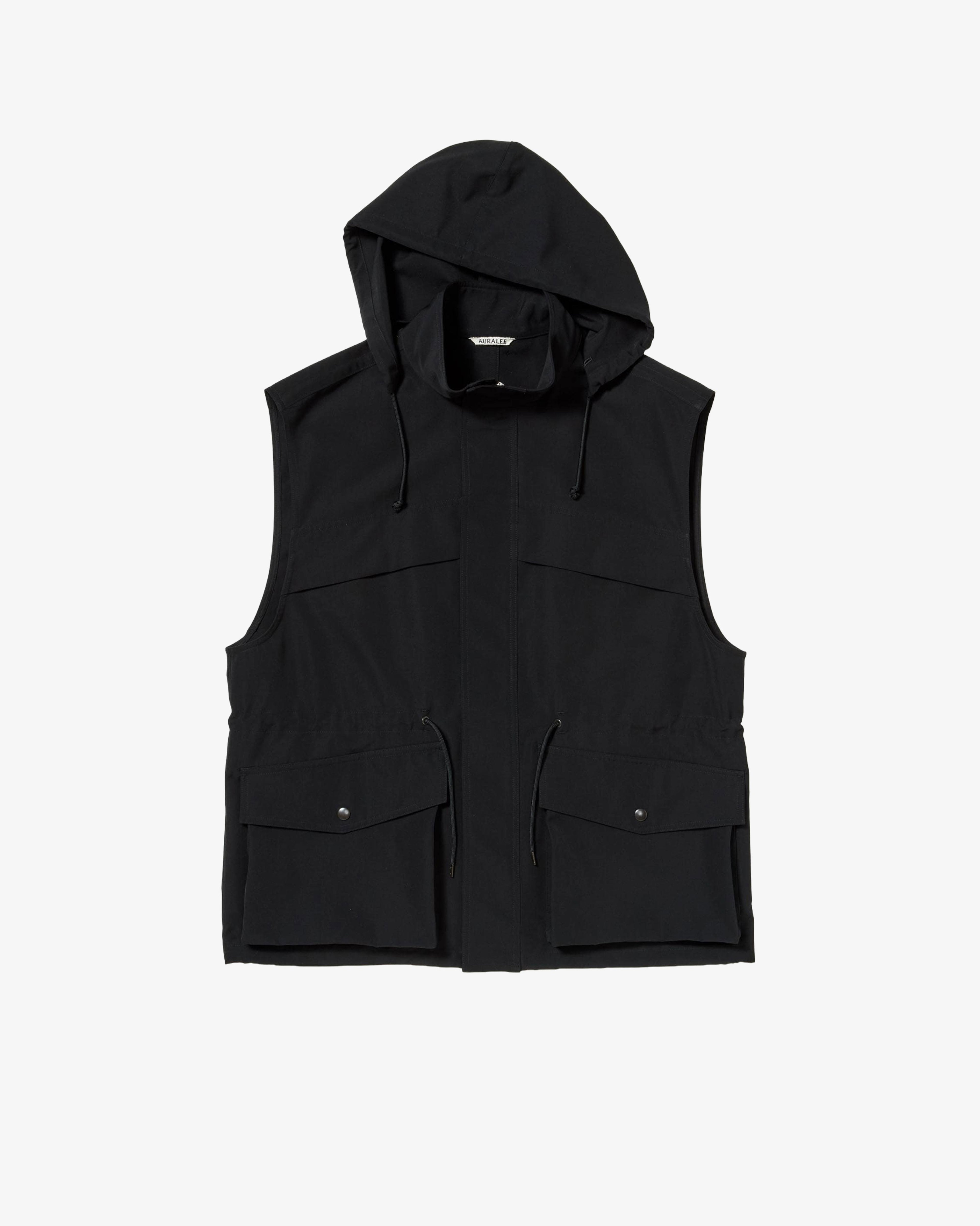 AURALEE - Men's Wool Max Canvas Over Vest - (Black) by AURALEE