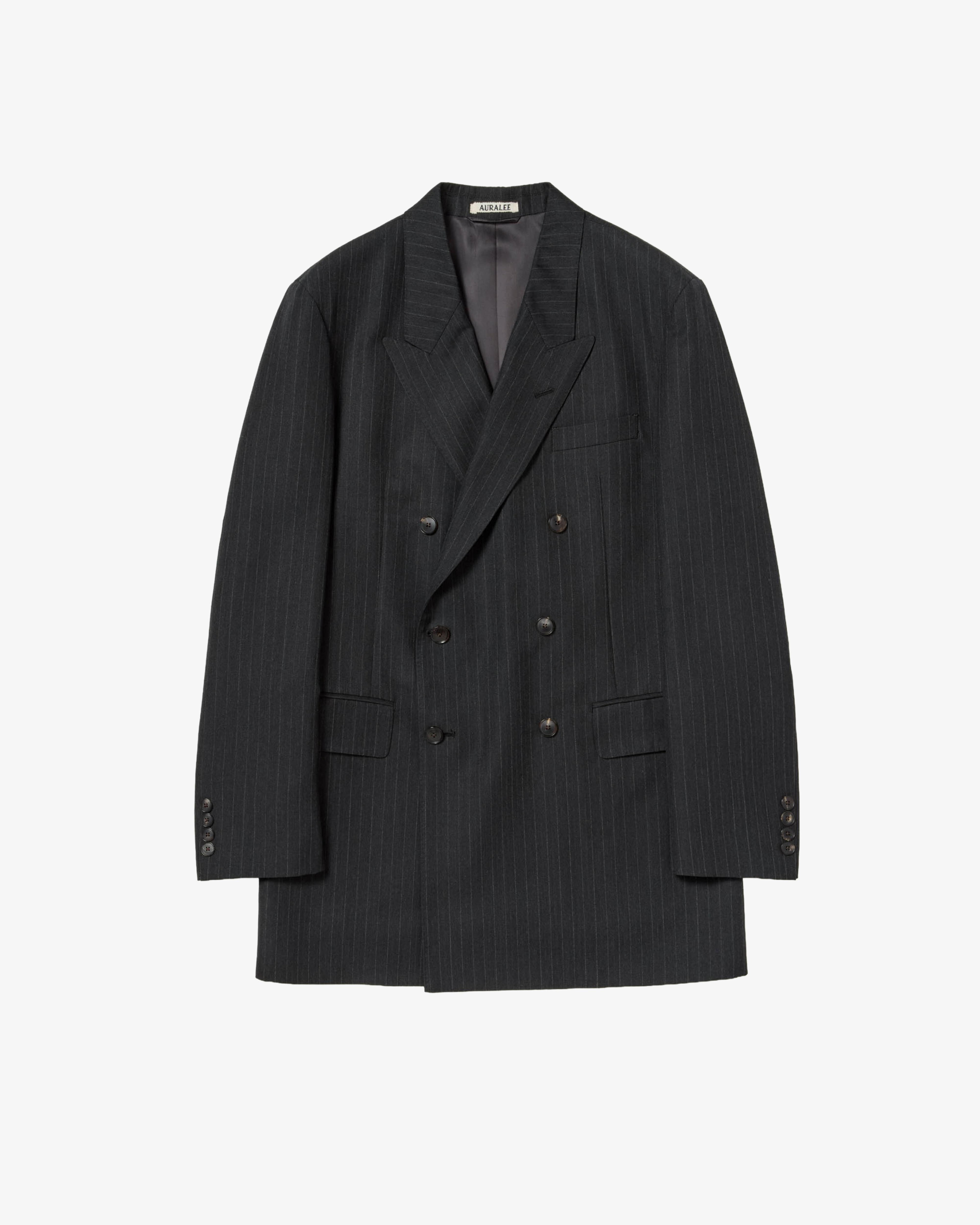 AURALEE - Women's Bluefaced Wool Double-Breasted Jacket - (Charcoal) by AURALEE