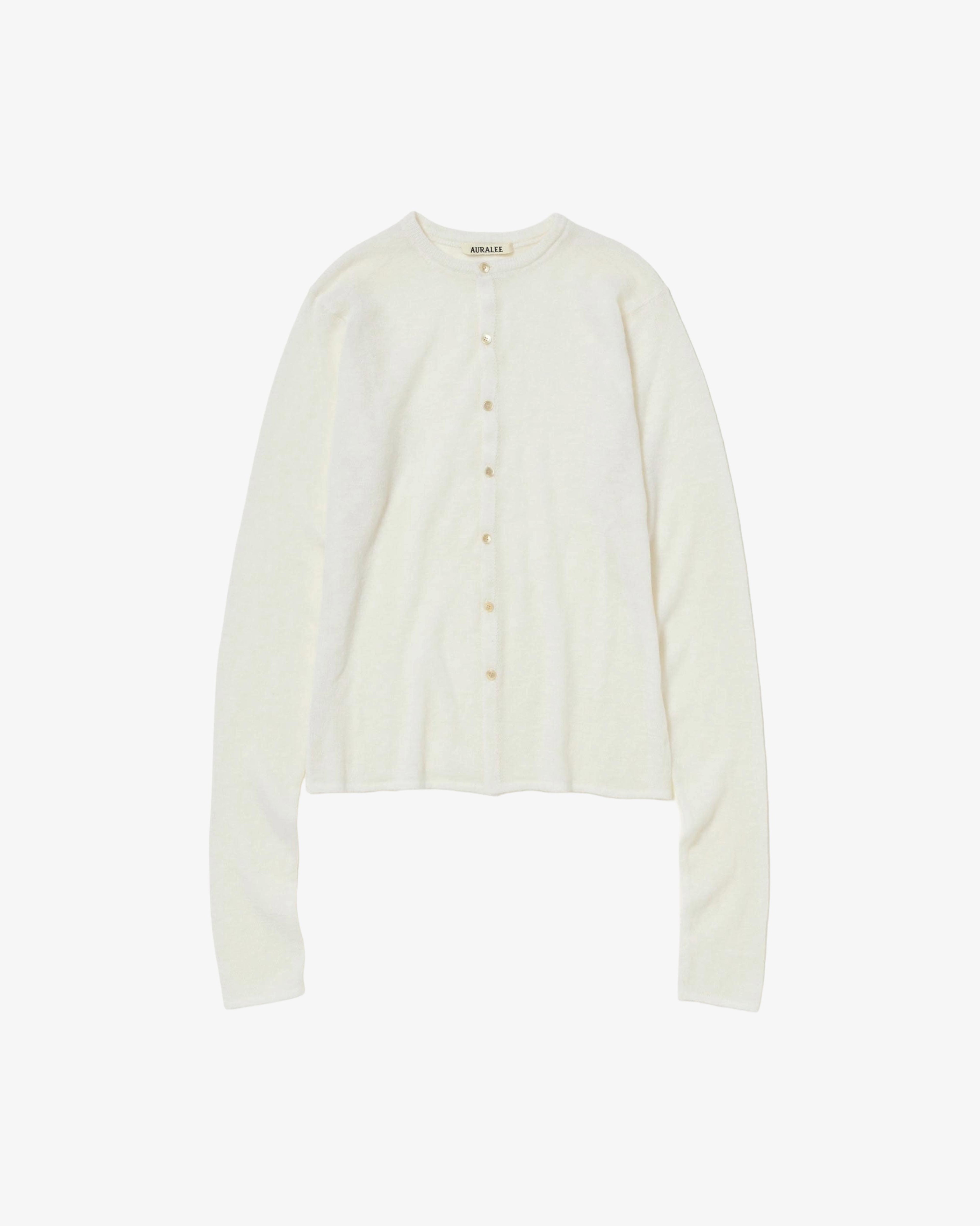 AURALEE - Women's Sheer Cashmere Knit Cardigan - (Ivory) by AURALEE