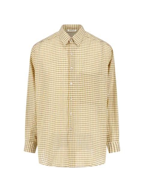 Airy gingham-check shirt by AURALEE