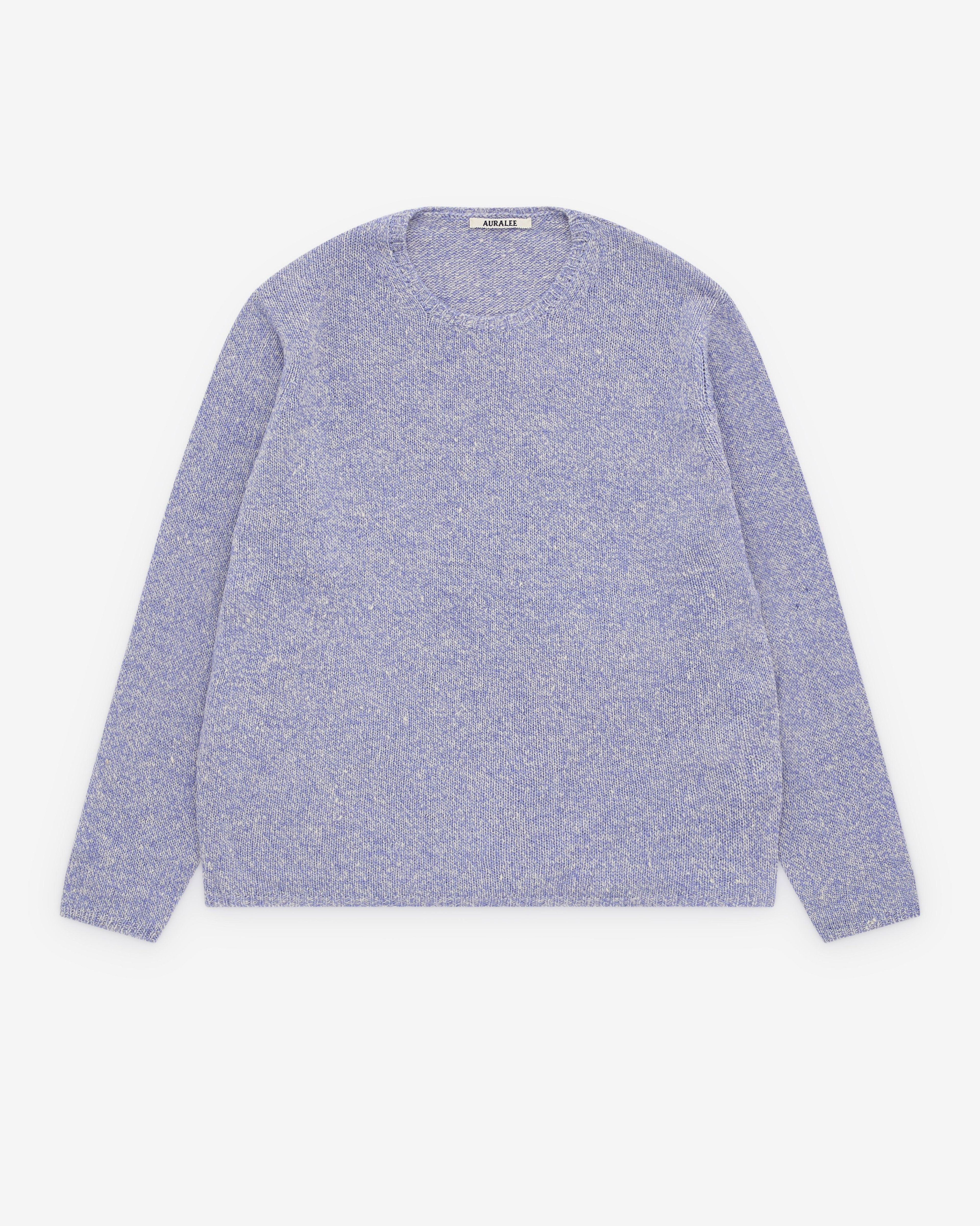 Auralee - Men’s Airy Silk Wool Knit Pull Over - (Light Purple) by AURALEE
