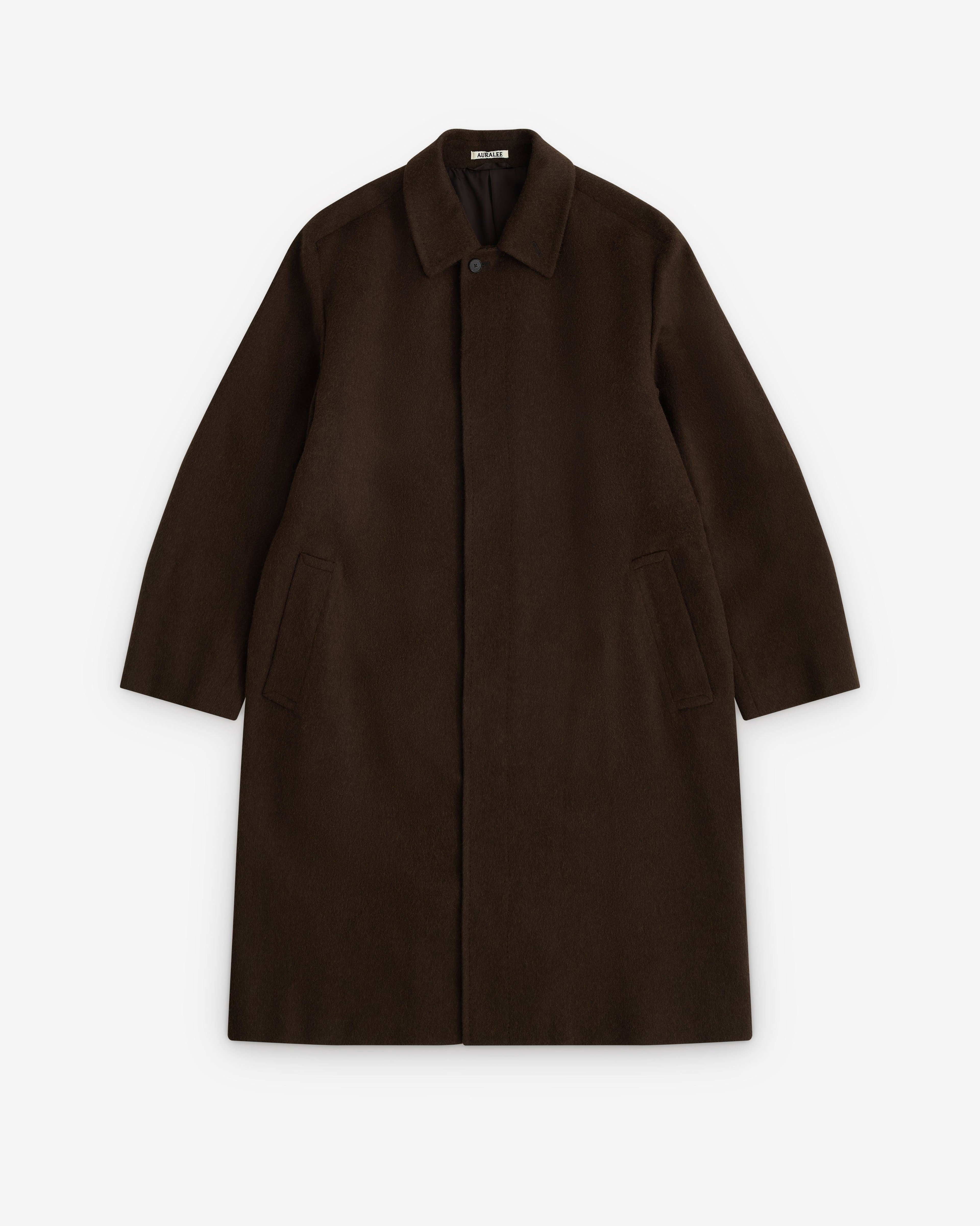 Auralee - Men's Baby Camel Flannel Coat - (Dark Brown) by AURALEE