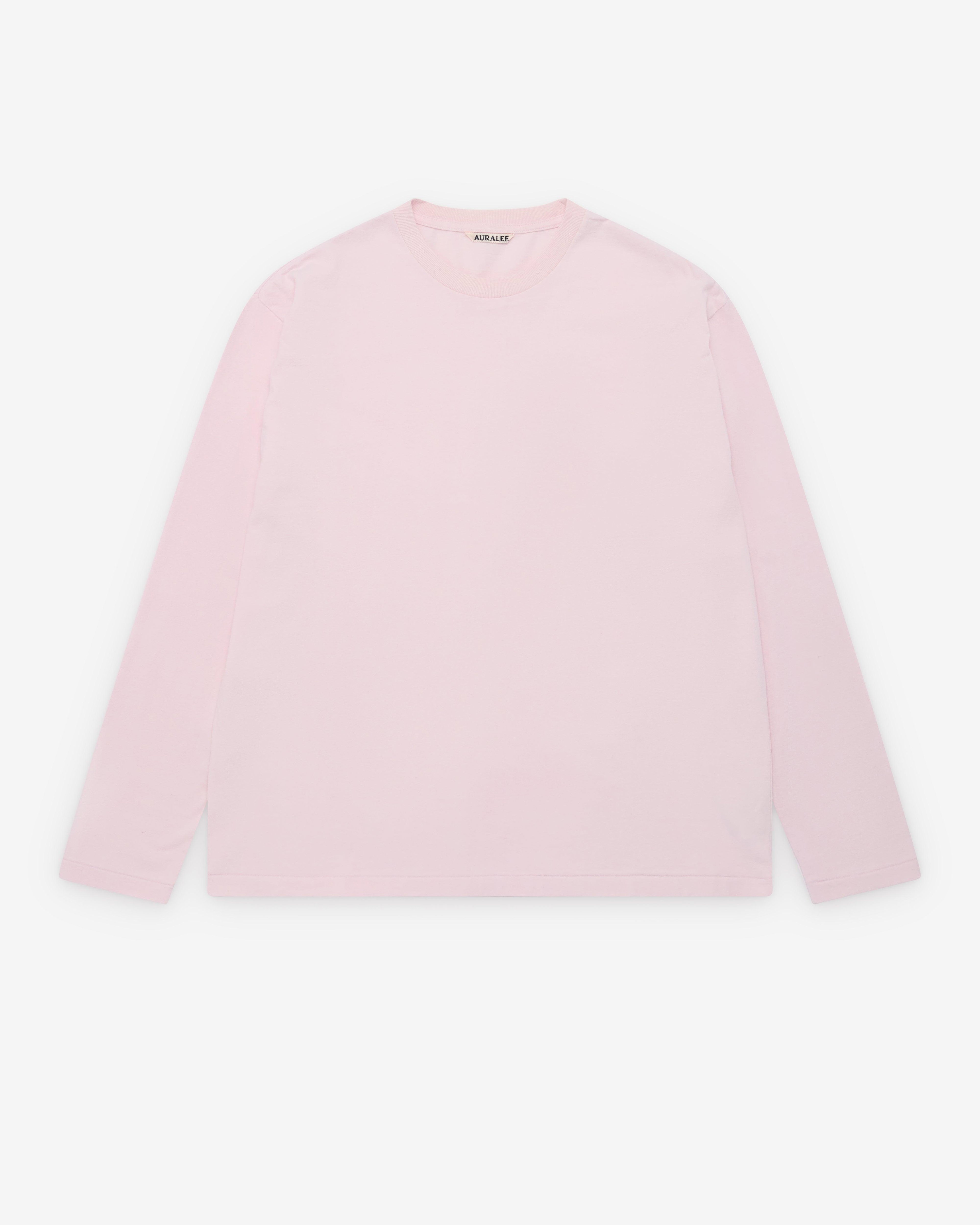 Auralee - Men's Brushed Organic Cotton Jersey - (Pale Pink) by AURALEE