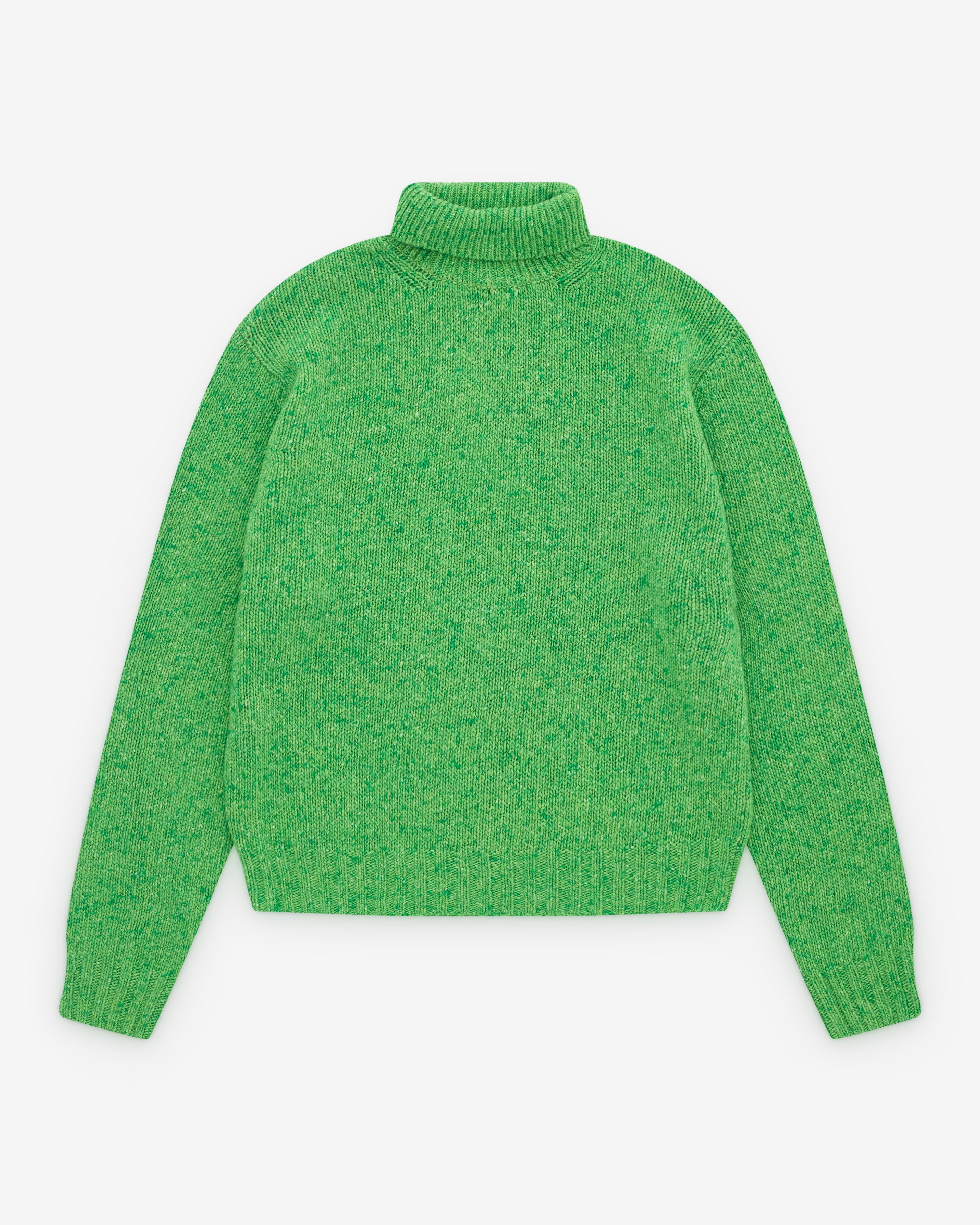 Auralee - Men’s Cashmere Mélange Knit Turtleneck - (Green) by AURALEE
