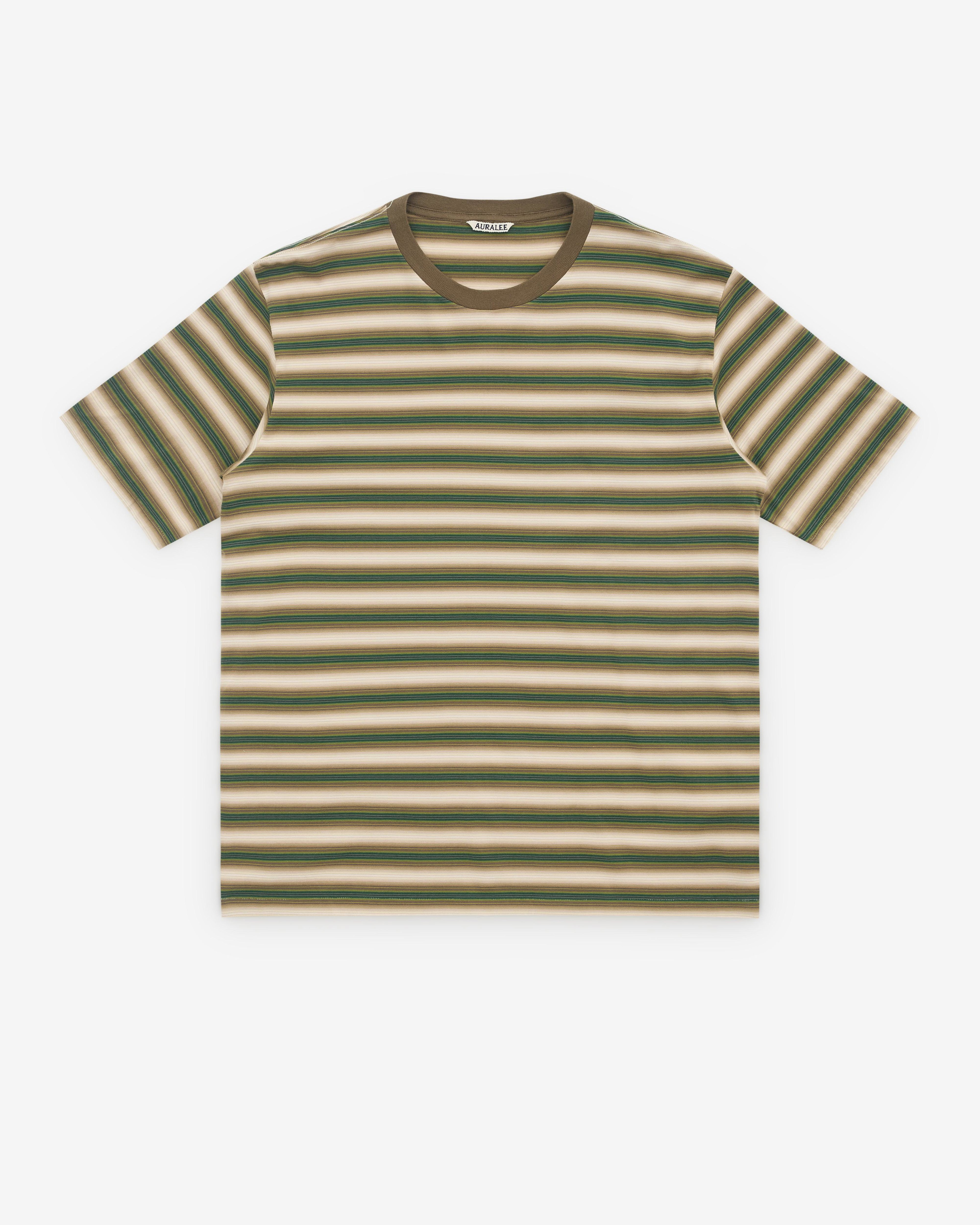 Auralee - Men’s Gradient Stripe T-Shirt - (Fade Brown) by AURALEE