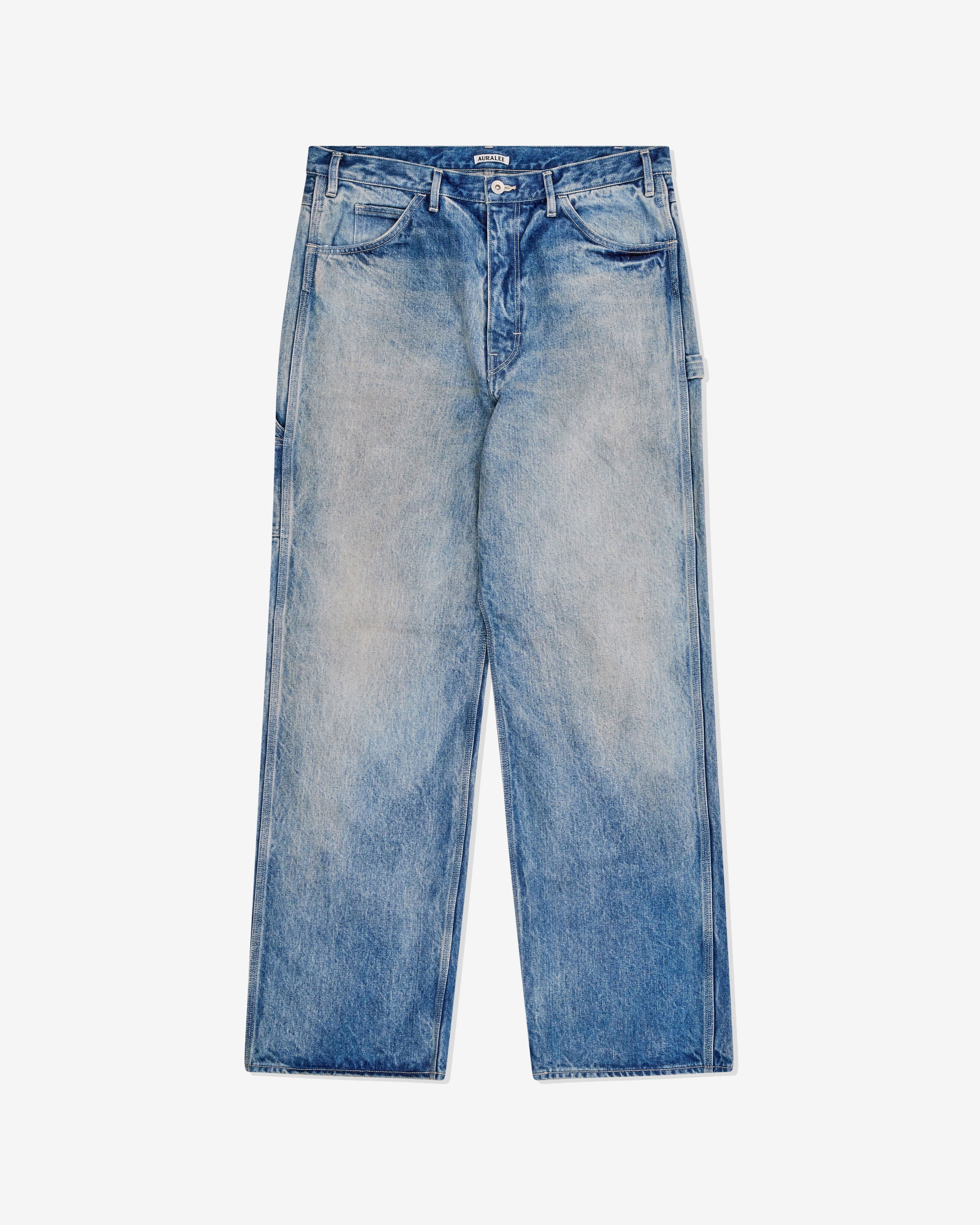Auralee - Men's Selvedge Faded Heavy Denim Painter Pant - (Faded Indigo) by AURALEE