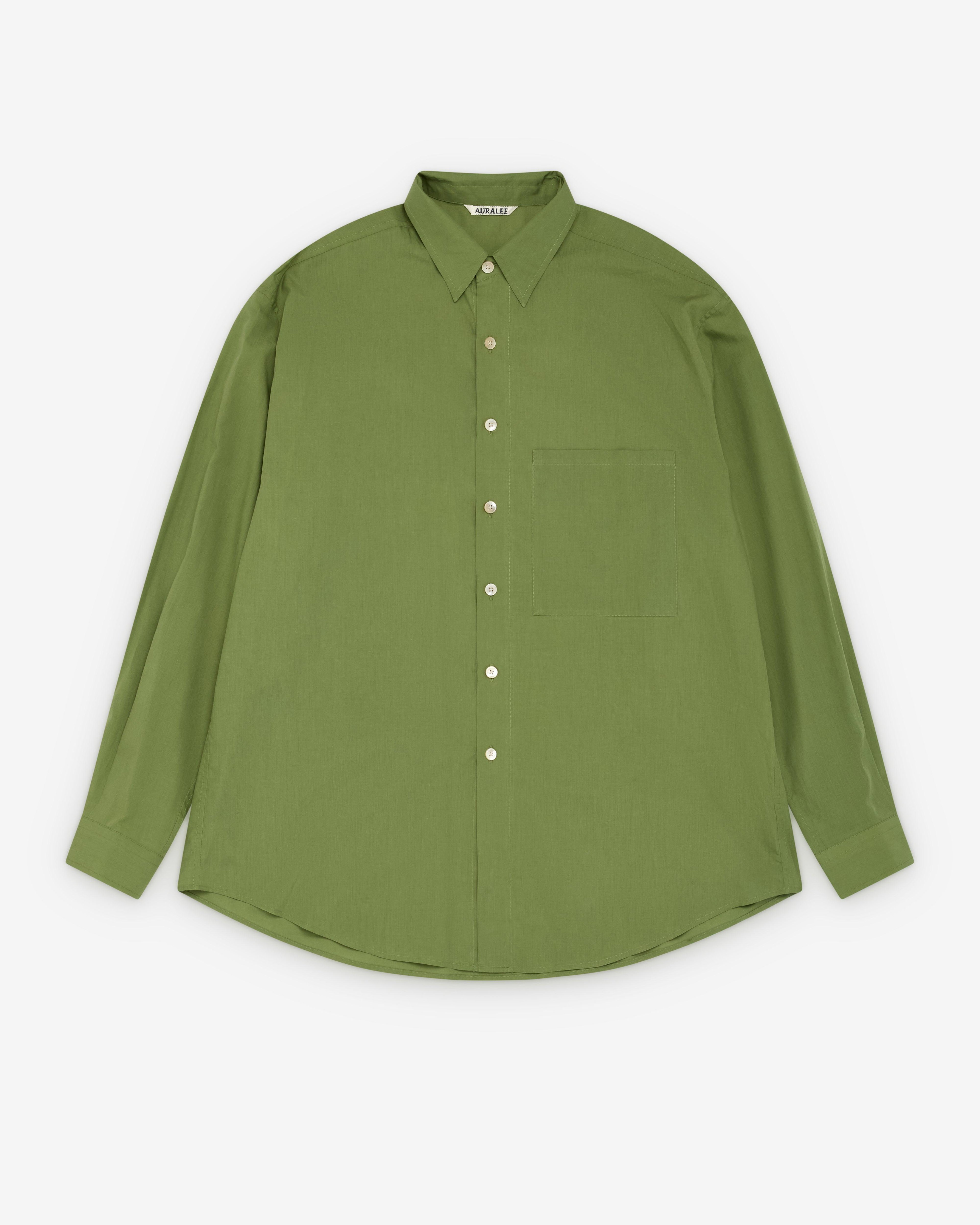 Auralee - Men's Super Fine Lawn Shirt - (Dusty Green) by AURALEE
