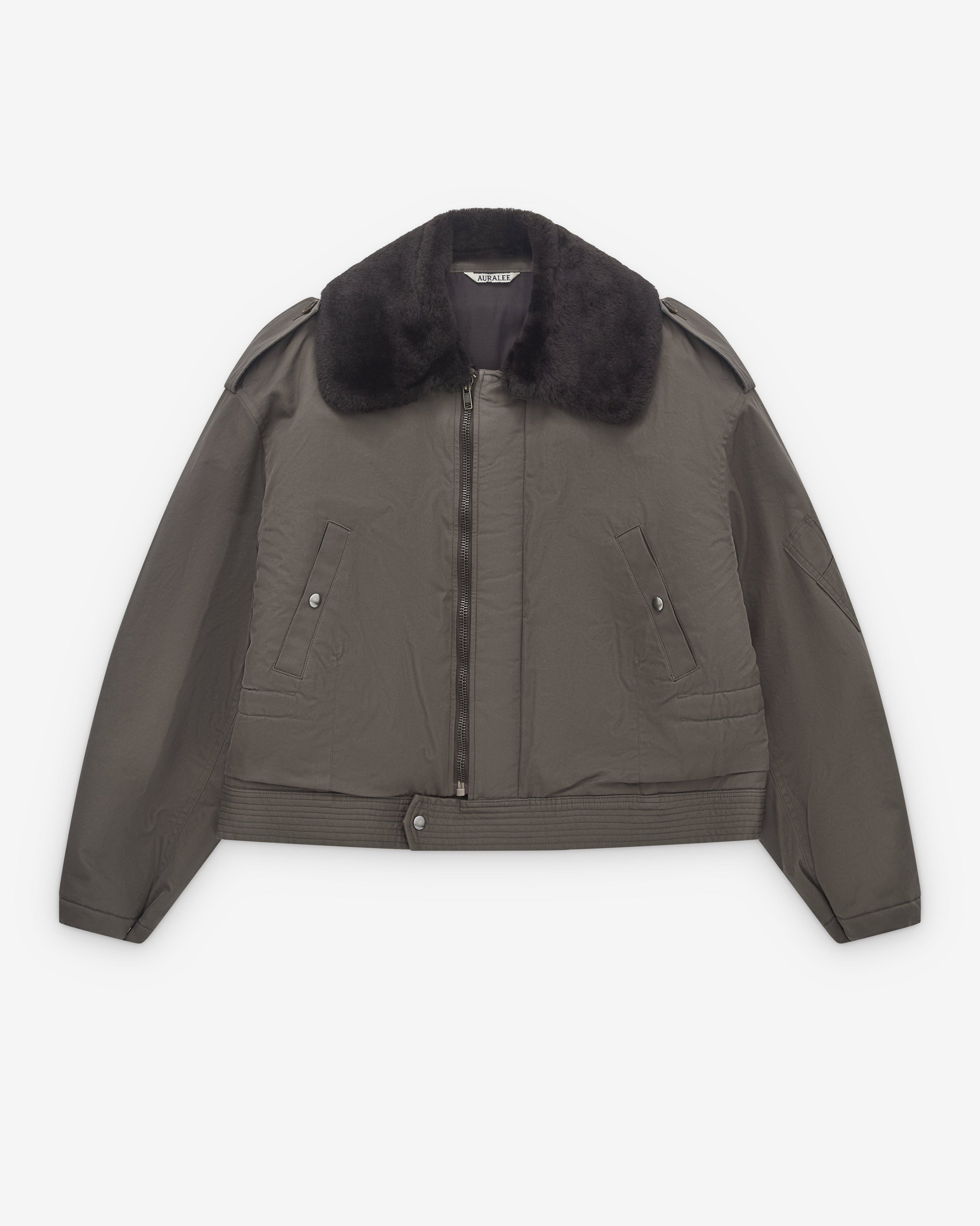 Auralee - Men’s Washed Finx Cotton Gabardine Flight Blouson - (Deep Olive) by AURALEE